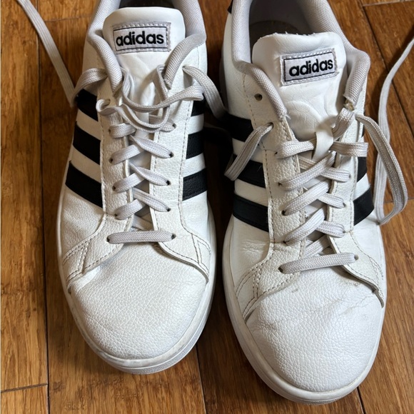 Adidas Men's White and Black Sneakers - Picture 2 of 6